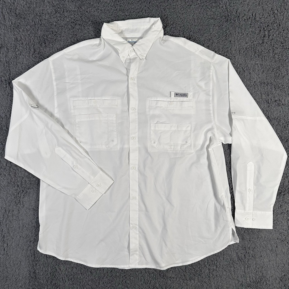 Columbia Shirt Mens XXL‎ White Tamiami II Roll Sleeve Fishing Outdoors